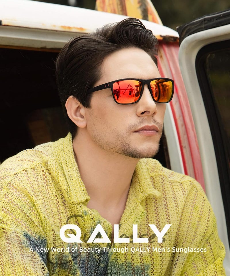 QALLY Store نظارات شمسية قطبية للرجال، نظارات شمسية للرجال مع حماية من الأشعة فوق البنفسجية، نظارات شمسية خفيفة الوزن للقيادة والصيد والجولف - Image 2